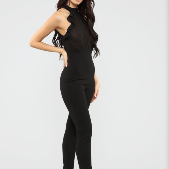 Black Sheer Ruffle Romper - Plus Size Avail - Picture 7 of 8